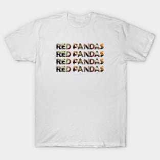 RED PANDA RED PANDA RED PANDA - wildlife oil painting word art T-Shirt